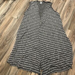 Lularoe Joy Heathered grey and black striped longline vest size XL NWOT